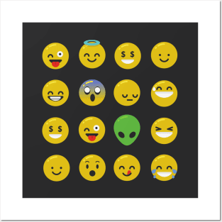 Emoji happy face Posters and Art